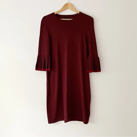 COS Burgundy Dress with Bell Sleeves - Picture 3 of 8